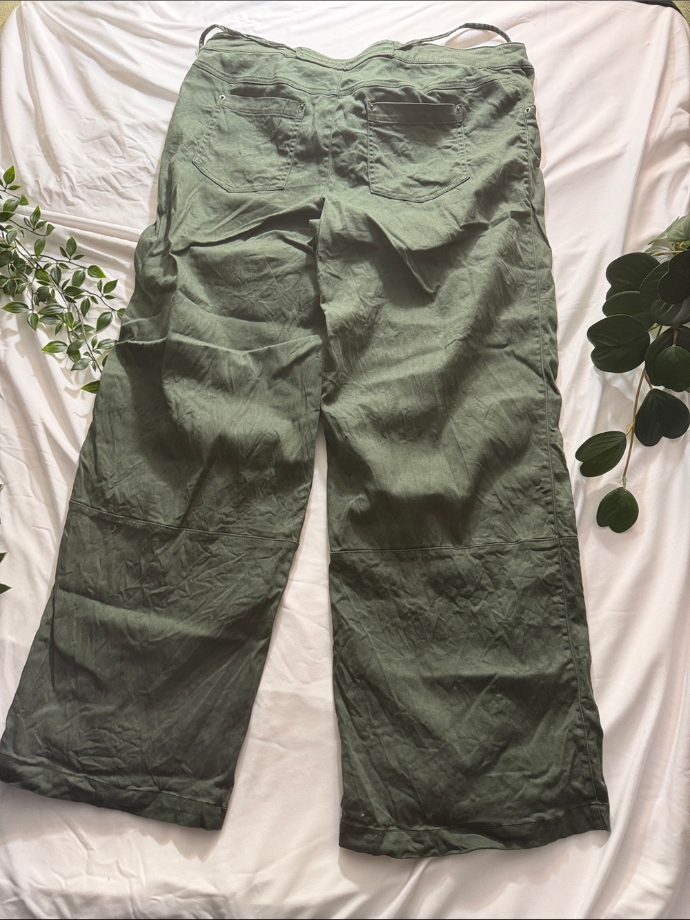 Joie Olive Green Wide-Leg Drawstring Pants - Picture 3 of 3